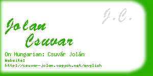 jolan csuvar business card